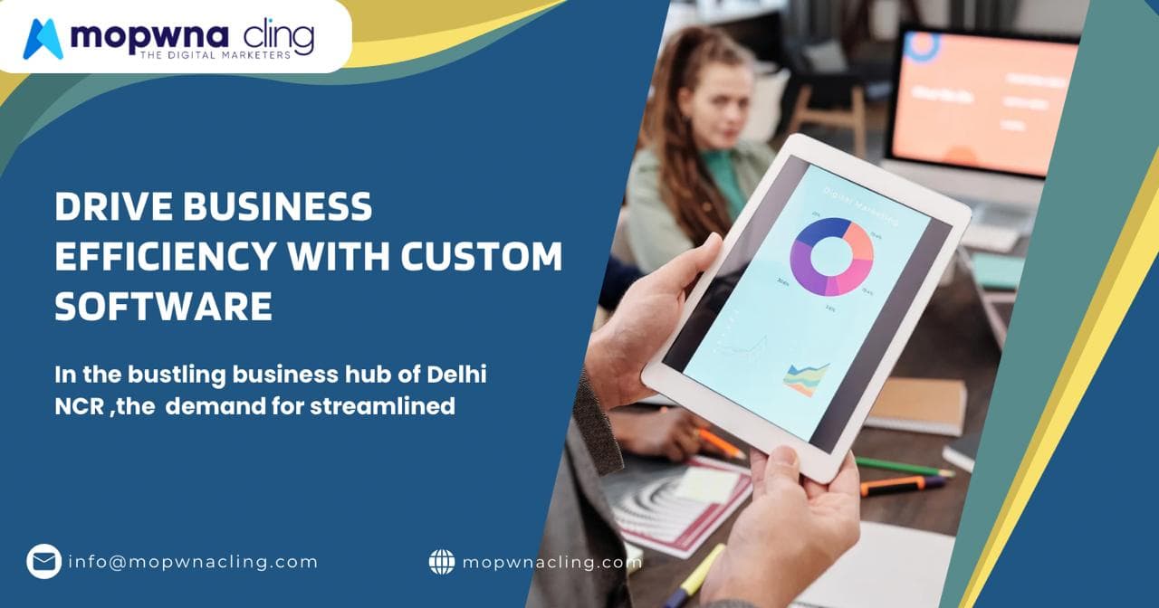 Drive Business Efficiency with Custom Software Solutions by Mopwna Cling in Delhi NCR