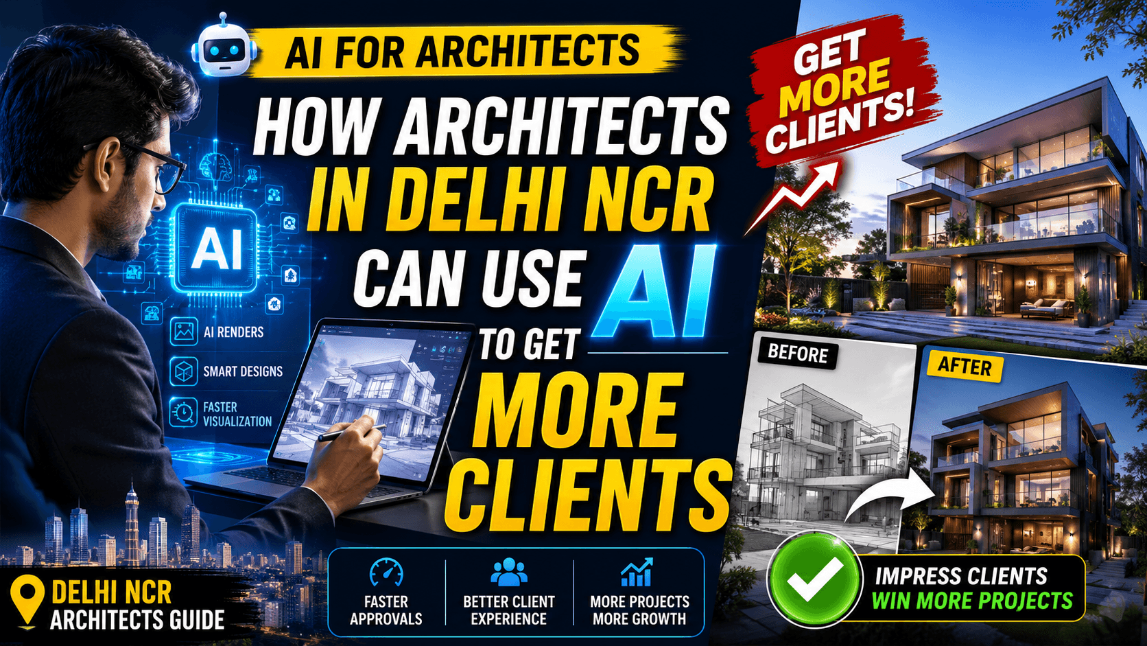How Architects in Delhi NCR Can Use AI to Generate More Clients and Improve Project Visualization