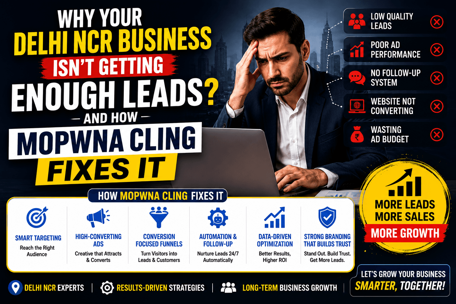 Why Your Delhi NCR Business Isn’t Getting Enough Leads—and How Mopwna Cling Fixes It