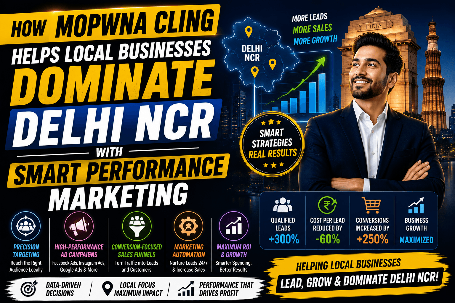 How Mopwna Cling Helps Local Business Dominate Delhi NCR with Smart Performance Marketing