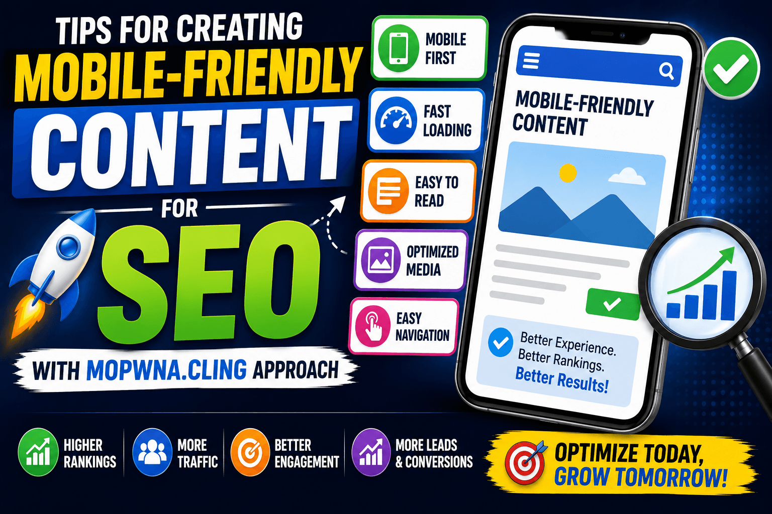 Tips for Creating Mobile Friendly Content for SEO with MOPWNA.CLING